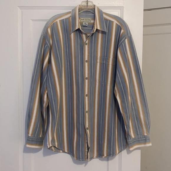 90s Arizona Jean Company Denim Button Down Shirt Medium Cotton - Picture 2 of 5